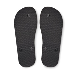 Sublimations-Flip-Flops mit PVC-Riemen. Gummisohle und Polyestergewebe oben. M-Größen 38-41. Der Artikel kann nur in gedruckter Form bestellt werden.-Schwarz-8719941050945-1