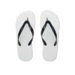Sublimations-Flip-Flops mit PVC-Riemen. Gummisohle und Polyestergewebe oben. M-Größen 38-41. Der Artikel kann nur in gedruckter Form bestellt werden.-Schwarz-8719941050945-3