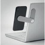 Magnetischer Telefonhalter aus ABS mit Metallring (3M-Aufkleber auf der Rückseite). Wird an Laptops angeschlossen.-Grau-8719941055285