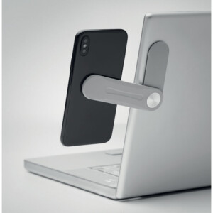 Magnetischer Telefonhalter aus ABS mit Metallring (3M-Aufkleber auf der Rückseite). Wird an Laptops angeschlossen.-Grau-8719941055285