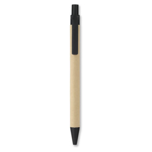 Kugelschreiber aus biologisch abbaubarem Maiskunststoff (100 %) und Stiftkörper aus Karton. Blaue Tinte.-Schwarz-8719941014534