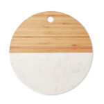 Servierbrett aus Marmor und Bambus. Kreisform.-Holz-8719941054080-3