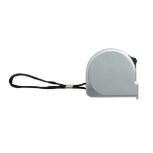 Meter 2m in ABS. Mattsilbernes Gehäuse. Mit Handschlaufe und silberglänzendem Metallclip.-Silber matt-8719941009639-1