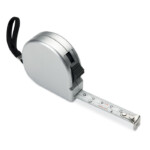 Meter 2m in ABS. Mattsilbernes Gehäuse. Mit Handschlaufe und silberglänzendem Metallclip.-Silber matt-8719941009639