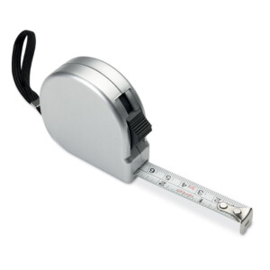 Meter 2m in ABS. Mattsilbernes Gehäuse. Mit Handschlaufe und silberglänzendem Metallclip.-Silber matt-8719941009639