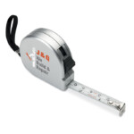 Meter 2m in ABS. Mattsilbernes Gehäuse. Mit Handschlaufe und silberglänzendem Metallclip.-Silber matt-8719941009639-5