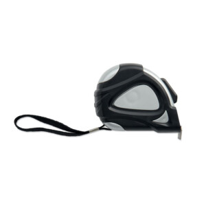 Meter 3 m in ABS. Silberne Schachtel. Mit Handschlaufe und Metallclip in glänzendem Silber.-Schwarz-8719941009615-1