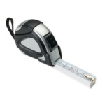 Meter 3 m in ABS. Silberne Schachtel. Mit Handschlaufe und Metallclip in glänzendem Silber.-Schwarz-8719941009615