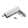 Werkzeugsatz mit 6 auswechselbaren Schraubendrehern und 1 LED-Taschenlampe. Aus ABS mit Metall-Finish. 3 Knopfbatterien enthalten.-Klares Grau-8719941008168