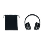 Faltbarer kabelloser ABS-Kopfhörer mit aktiver Geräuschunterdrückung (ANC). 500 mAh Akku. Freisprech- und Mikrofonfunktion. Nutzungsdauer ca. 10 Stunden. Micro-USB-Ladekabel. Präsentiert in einem PU-Beutel. Reichweite: 10m.-Schwarz-8719941048928-7