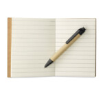 80-seitiges Notizbuch und Mini-Stift aus recyceltem Material. Blaue Tinte.-Schwarz-8719941019188-1