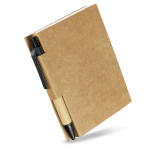 80-seitiges Notizbuch und Mini-Stift aus recyceltem Material. Blaue Tinte.-Schwarz-8719941019188-2