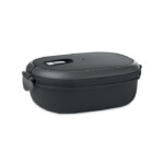 Lunchbox mit luftdichtem PP-Deckel (innen & außen). Mikrowellen- und spülmaschinenfest. Fassungsvermögen von 1000 ml.-Schwarz-8719941050419