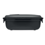 Lunchbox mit luftdichtem PP-Deckel (innen & außen). Mikrowellen- und spülmaschinenfest. Fassungsvermögen von 1000 ml.-Schwarz-8719941050419-2