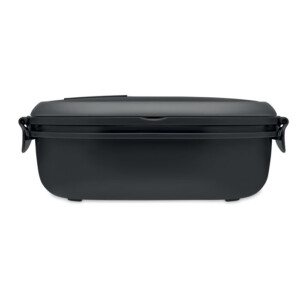 Lunchbox mit luftdichtem PP-Deckel (innen & außen). Mikrowellen- und spülmaschinenfest. Fassungsvermögen von 1000 ml.-Schwarz-8719941050419-2