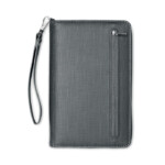 PU-Organizer und 4000-mAh-Powerbank mit DC5V/1-Ausgang Smartphone- und Tablet-kompatibel. Inklusive integrierter Micro-USB-Buchse und Micro-USB-Kabel. Hat 4 blaue LEDs auf der Vorderseite.-Grau-8719941007444-1