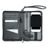 PU-Organizer und 4000-mAh-Powerbank mit DC5V/1-Ausgang Smartphone- und Tablet-kompatibel. Inklusive integrierter Micro-USB-Buchse und Micro-USB-Kabel. Hat 4 blaue LEDs auf der Vorderseite.-Grau-8719941007444