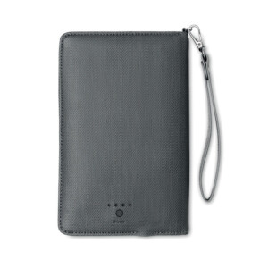 PU-Organizer und 4000-mAh-Powerbank mit DC5V/1-Ausgang Smartphone- und Tablet-kompatibel. Inklusive integrierter Micro-USB-Buchse und Micro-USB-Kabel. Hat 4 blaue LEDs auf der Vorderseite.-Grau-8719941007444-2