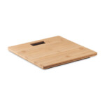 Digitale Personenwaage aus Bambus. Inklusive Innentemperaturanzeige in ºC. 2 AAA-Batterien nicht im Lieferumfang enthalten. Maximal 180 kg.-Holz-8719941054707