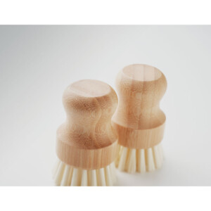 Set mit 2 Bambusbürsten zum Reinigen von Gemüse und Pilzen-Holz-8719941055148-6
