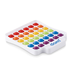 Pop-it-Spielzeug in farbigem Silikon und ABS-Hülle mit knallenden Blasen.-Weiß-8719941056428-5