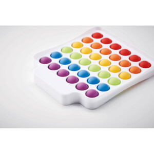 Pop-it-Spielzeug in farbigem Silikon und ABS-Hülle mit knallenden Blasen.-Weiß-8719941056428-6