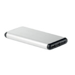 Powerbank 10000 mAh im Aluminiumgehäuse mit Saugnapf. 2-A-Wireless-Ausgang für schnelles Aufladen und Power-Delivery-Buchse (PD) zum Aufladen der neuesten Laptops.-Silber matt-8719941045996