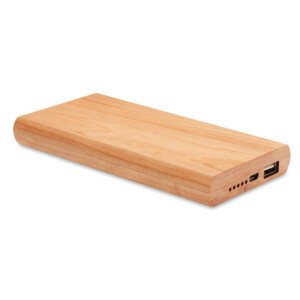 Powerbank 4000 mAh im Bambusetui. Geeignet für Smartphones