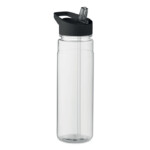 RPET-Flasche und PP-Verschluss mit Strohhalm. Fassungsvermögen: 650 ml. Nicht geeignet für kohlensäurehaltige Getränke.-Schwarz-8719941055520