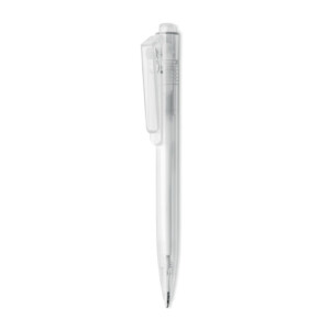 RPET Druckkugelschreiber mit um 360 Grad drehbarer Clipfunktion zum Anbringen an einem Notizbuch.-Transparent-8719941052062-3