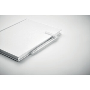 RPET Druckkugelschreiber mit um 360 Grad drehbarer Clipfunktion zum Anbringen an einem Notizbuch.-Transparent-8719941052062-6