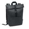 Rucksack aus RPET-Filz mit Verschlussriemen aus Baumwolle und Fronttasche mit Reißverschluss. Es hat ein Laptopfach.-Dunkelgrau-8719941056381