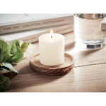 Runder Pappel-Kerzenhalter mit Vanille-Duftkerze.-Holz-8719941053830-5