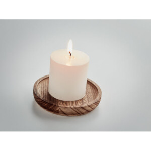 Runder Pappel-Kerzenhalter mit Vanille-Duftkerze.-Holz-8719941053830-6