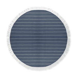 Rundes Strandtuch mit 155 cm Durchmesser aus 180 g/m² Baumwolle.-Blau-8719941036352