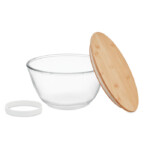 Salatschüssel aus Borosilikatglas mit Bambusdeckel und Silikonband. Fassungsvermögen: 1200 ml.-Transparent-8719941054257-1