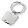 Quadratischer Schlüsselanhänger aus Zinklegierung. Schwarze Geschenkbox.-Silber-8719941003026