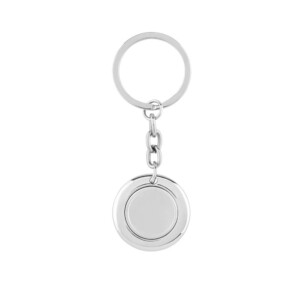 Schlüsselanhänger aus Metall mit magnetischem Token.-glänzendes Silber-8719941033504-1