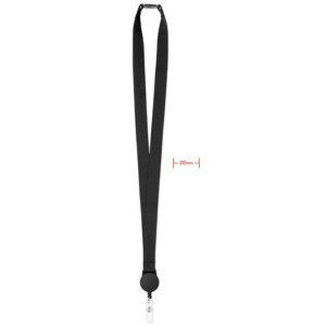 Polyester-Lanyard mit erweiterbarem Ausweishalter und Sicherheitsverschluss.-Schwarz-8719941044753