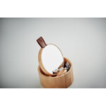 Kleine Schmuckschatulle aus Bambus mit abnehmbarem Spiegel.-Holz-8719941054103-6