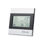 eine Temperatur- und Luftfeuchtigkeitsanzeige sowie einen Kalender. 2 AAA-Batterien nicht im Lieferumfang enthalten.-Silber matt-8719941005198-2