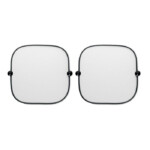 Set aus zwei Auto-Sonnenblenden aus Polyester. Inklusive zwei Befestigungssaugnäpfe.-Schwarz-8719941024106