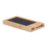 Powerbank 4000 mAh aus Bambus und Solarpanel. Kapazität für Smartphone-Nutzung