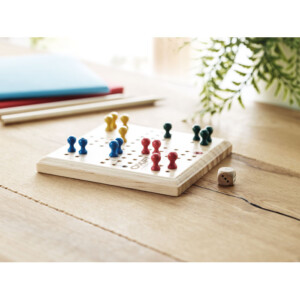 Ludo-Spiel aus Holz. Präsentiert in einem Baumwollbeutel.-Holz-8719941047976-5