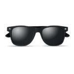 Sonnenbrille mit schwarz beschichteten Bambusbügeln und Rahmen und vollverspiegelten Gläsern. UV400-Schutz.-Schwarz-8719941056770-2