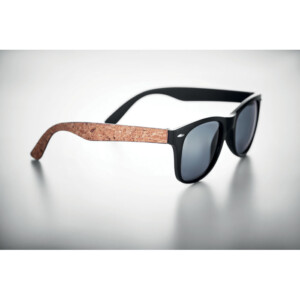 Klassische und elegante Sonnenbrille mit UV400-Schutz und externer Bügelbeschichtung aus Kork.-Schwarz-8719941052802-6