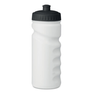 Sportwasserflasche mit sehr praktischem Griff aus hartem BPA-freiem PE-Kunststoff. Fassungsvermögen: 500 ml. Anti-Leck.-Schwarz-8719941036741