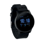 Kabellose 4.0-Smart-Sportuhr mit geringem Stromverbrauch und Silikonarmband. 180 mAh Li-Pol-Akku. IPX7-Versiegelung. Erfordert eine kostenlose App (wearfit verfügbar für iOS und Android.-Schwarz-8719941044838