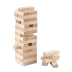 Holzturmbauset (54 Bausteine) im Baumwollbeutel.-Holz-8719941038417-1