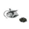 Sternförmiges Tee-Ei/Filter aus Edelstahl mit Kette und Mini-Halter.-Silber matt-8719941012578